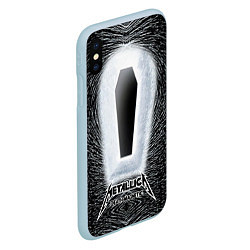 Чехол iPhone XS Max матовый Metallica: Death Magnetic, цвет: 3D-голубой — фото 2