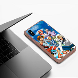 Чехол iPhone XS Max матовый One Piece, цвет: 3D-коричневый — фото 2