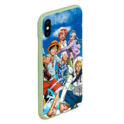 Чехол iPhone XS Max матовый One Piece, цвет: 3D-салатовый — фото 2