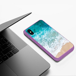 Чехол iPhone XS Max матовый Берег, цвет: 3D-фиолетовый — фото 2