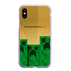 Чехол iPhone XS Max матовый Minecraft Sssss