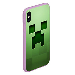 Чехол iPhone XS Max матовый Creeper Face, цвет: 3D-сиреневый — фото 2