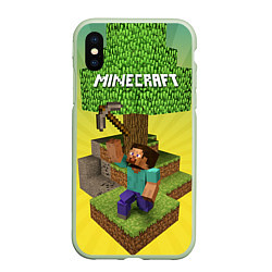 Чехол iPhone XS Max матовый Minecraft Tree, цвет: 3D-салатовый