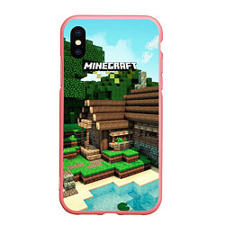 Чехол iPhone XS Max матовый Minecraft House, цвет: 3D-баблгам