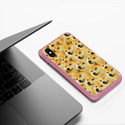 Чехол iPhone XS Max матовый Doge, цвет: 3D-малиновый — фото 2