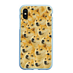 Чехол iPhone XS Max матовый Doge, цвет: 3D-голубой