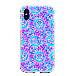 Чехол iPhone XS Max матовый Tie dye, цвет: 3D-белый