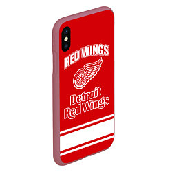 Чехол iPhone XS Max матовый Detroit red wings, цвет: 3D-малиновый — фото 2