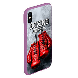 Чехол iPhone XS Max матовый Boxing Russia, цвет: 3D-фиолетовый — фото 2
