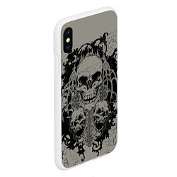 Чехол iPhone XS Max матовый Skulls, цвет: 3D-белый — фото 2