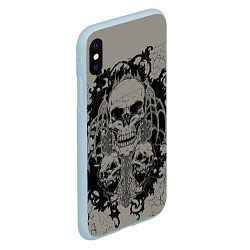 Чехол iPhone XS Max матовый Skulls, цвет: 3D-голубой — фото 2