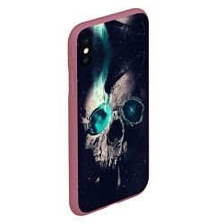 Чехол iPhone XS Max матовый Skull eyes, цвет: 3D-малиновый — фото 2