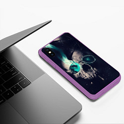 Чехол iPhone XS Max матовый Skull eyes, цвет: 3D-фиолетовый — фото 2