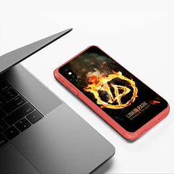 Чехол iPhone XS Max матовый Linkin Park: Burning the skies, цвет: 3D-красный — фото 2