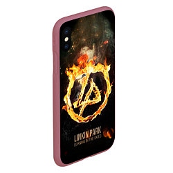 Чехол iPhone XS Max матовый Linkin Park: Burning the skies, цвет: 3D-малиновый — фото 2