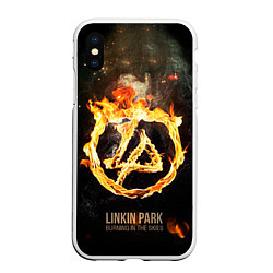 Чехол iPhone XS Max матовый Linkin Park: Burning the skies, цвет: 3D-белый