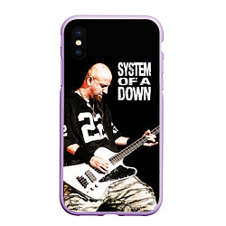 Чехол iPhone XS Max матовый System of a Down, цвет: 3D-сиреневый