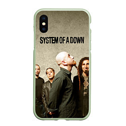 Чехол iPhone XS Max матовый System of a Down, цвет: 3D-салатовый