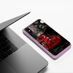 Чехол iPhone XS Max матовый Fallout Red, цвет: 3D-сиреневый — фото 2