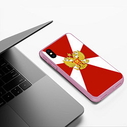 Чехол iPhone XS Max матовый Флаг ВВ, цвет: 3D-розовый — фото 2