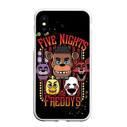 Чехол iPhone XS Max матовый Five Nights At Freddy's, цвет: 3D-белый