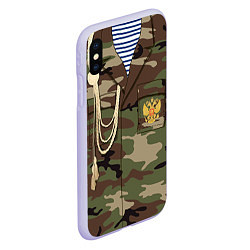 Чехол iPhone XS Max матовый Униформа дембеля, цвет: 3D-светло-сиреневый — фото 2