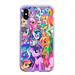 Чехол iPhone XS Max матовый My Little Pony, цвет: 3D-светло-сиреневый