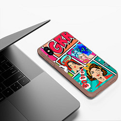 Чехол iPhone XS Max матовый POP ART, цвет: 3D-коричневый — фото 2