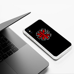 Чехол iPhone XS Max матовый RHCP Symbol, цвет: 3D-белый — фото 2