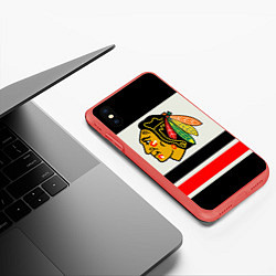 Чехол iPhone XS Max матовый Chicago Blackhawks, цвет: 3D-красный — фото 2