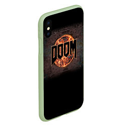 Чехол iPhone XS Max матовый DOOM Fire, цвет: 3D-салатовый — фото 2