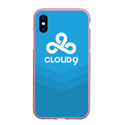 Чехол iPhone XS Max матовый Cloud 9, цвет: 3D-розовый