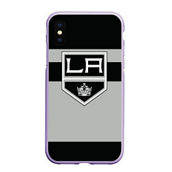 Чехол iPhone XS Max матовый Los Angeles Kings, цвет: 3D-светло-сиреневый