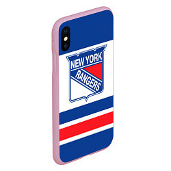 Чехол iPhone XS Max матовый New York Rangers, цвет: 3D-розовый — фото 2