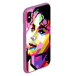 Чехол iPhone XS Max матовый Michael Jackson Art, цвет: 3D-фиолетовый — фото 2