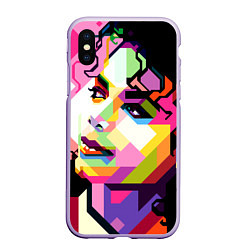 Чехол iPhone XS Max матовый Michael Jackson Art, цвет: 3D-светло-сиреневый