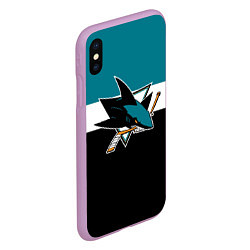 Чехол iPhone XS Max матовый San Jose Sharks, цвет: 3D-сиреневый — фото 2