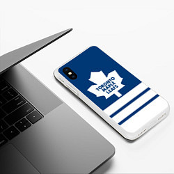 Чехол iPhone XS Max матовый Toronto Maple Leafs, цвет: 3D-белый — фото 2