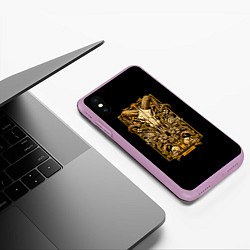 Чехол iPhone XS Max матовый Овен, цвет: 3D-сиреневый — фото 2