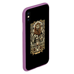 Чехол iPhone XS Max матовый Лев, цвет: 3D-фиолетовый — фото 2