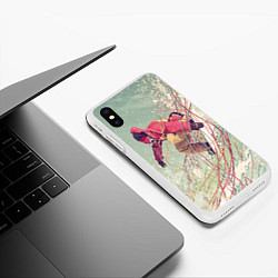 Чехол iPhone XS Max матовый Сноуборд, цвет: 3D-белый — фото 2
