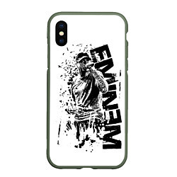 Чехол iPhone XS Max матовый Eminem Rap, цвет: 3D-темно-зеленый