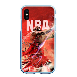 Чехол iPhone XS Max матовый Спорт NBA, цвет: 3D-голубой