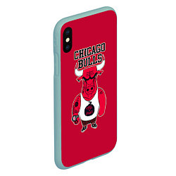 Чехол iPhone XS Max матовый Chicago bulls, цвет: 3D-мятный — фото 2