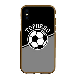 Чехол iPhone XS Max матовый ФК Торпедо, цвет: 3D-коричневый