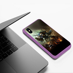 Чехол iPhone XS Max матовый Титан, цвет: 3D-фиолетовый — фото 2