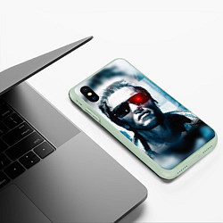 Чехол iPhone XS Max матовый T-800, цвет: 3D-салатовый — фото 2