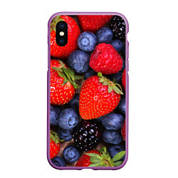 Чехол iPhone XS Max матовый Berries, цвет: 3D-фиолетовый