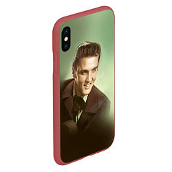 Чехол iPhone XS Max матовый Elvis Young, цвет: 3D-красный — фото 2