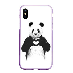 Чехол iPhone XS Max матовый Panda Love